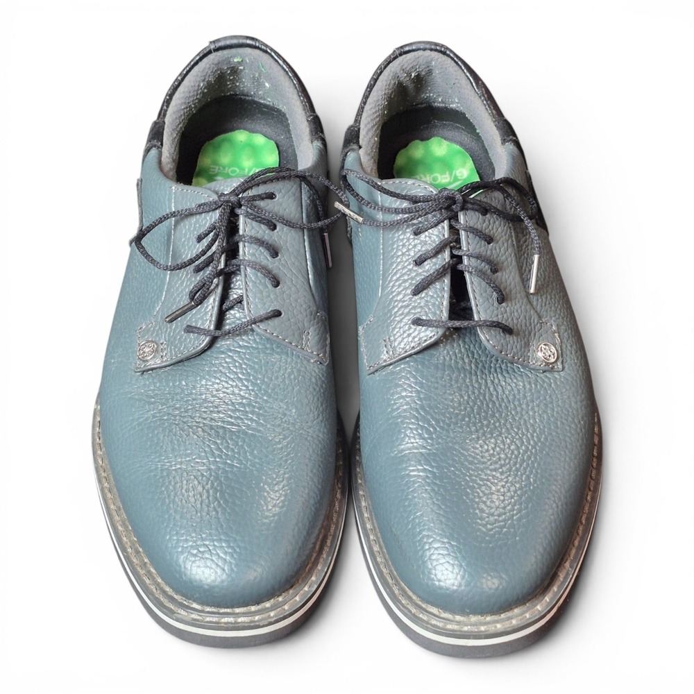 G/Fore Men's Size 8.5 Gallivanter Charcoal Leather Golf Shoes Saddle Oxford